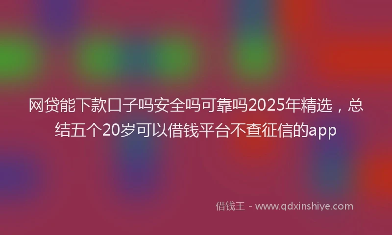 网贷能下款口子吗安全吗可靠吗2025年精选，总结五个20岁可以借钱平台不查征信的app