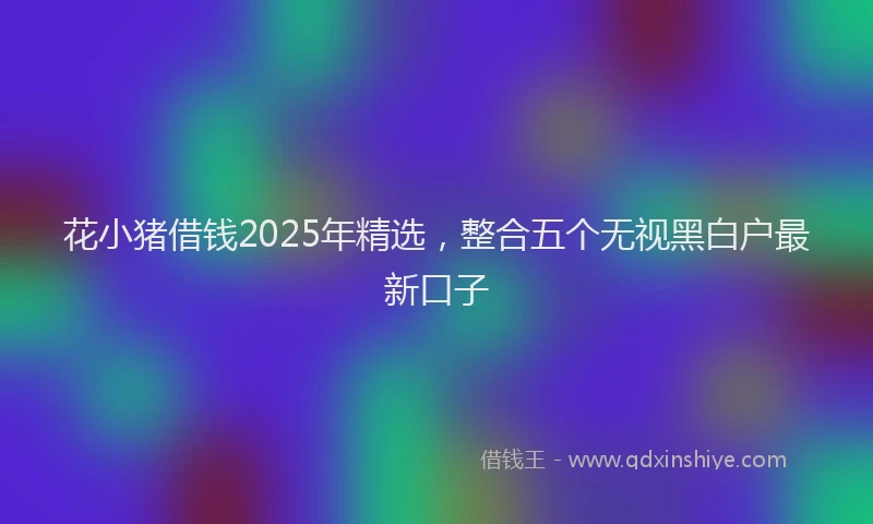 花小猪借钱2025年精选，整合五个无视黑白户最新口子