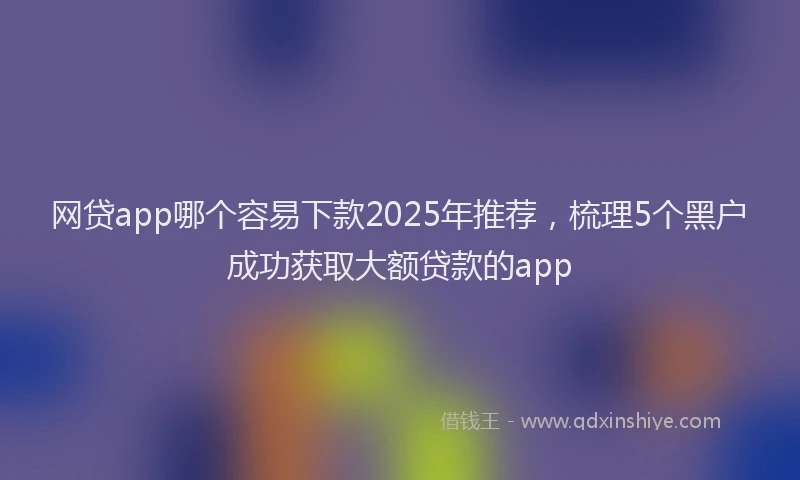网贷app哪个容易下款2025年推荐，梳理5个黑户成功获取大额贷款的app