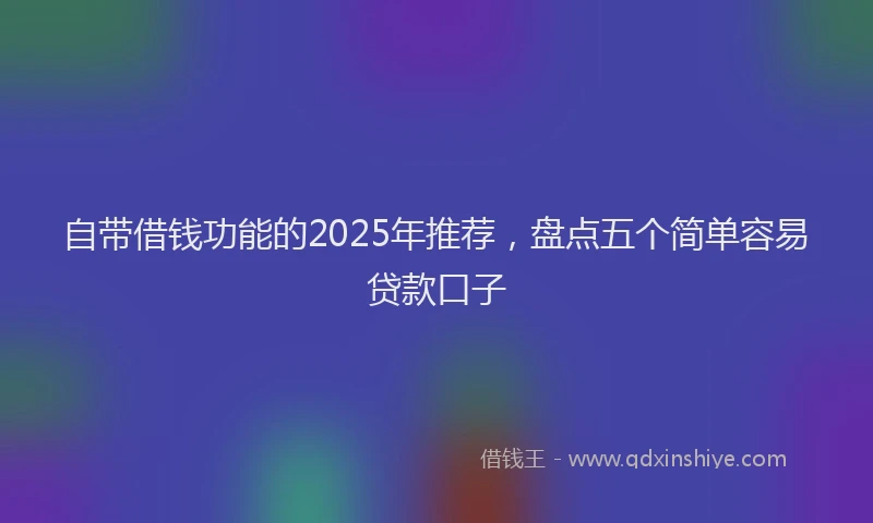 自带借钱功能的2025年推荐，盘点五个简单容易贷款口子