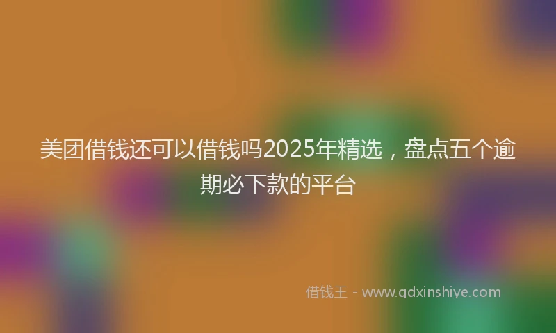 美团借钱还可以借钱吗2025年精选，盘点五个逾期必下款的平台