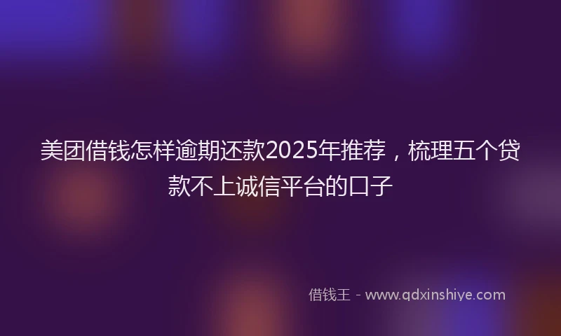 美团借钱怎样逾期还款2025年推荐，梳理五个贷款不上诚信平台的口子