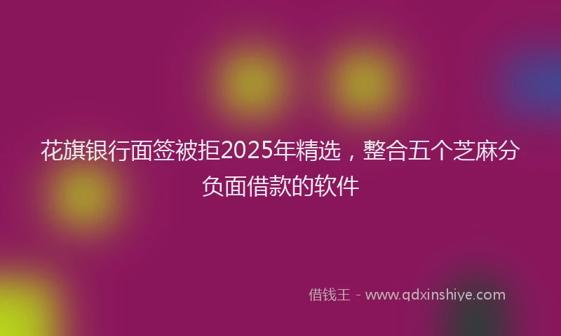 花旗银行面签被拒2025年精选，整合五个芝麻分负面借款的软件