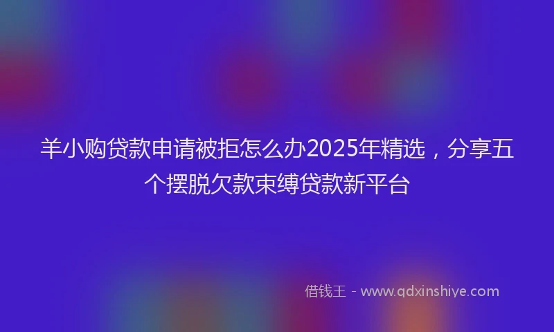 羊小购贷款申请被拒怎么办2025年精选，分享五个摆脱欠款束缚贷款新平台