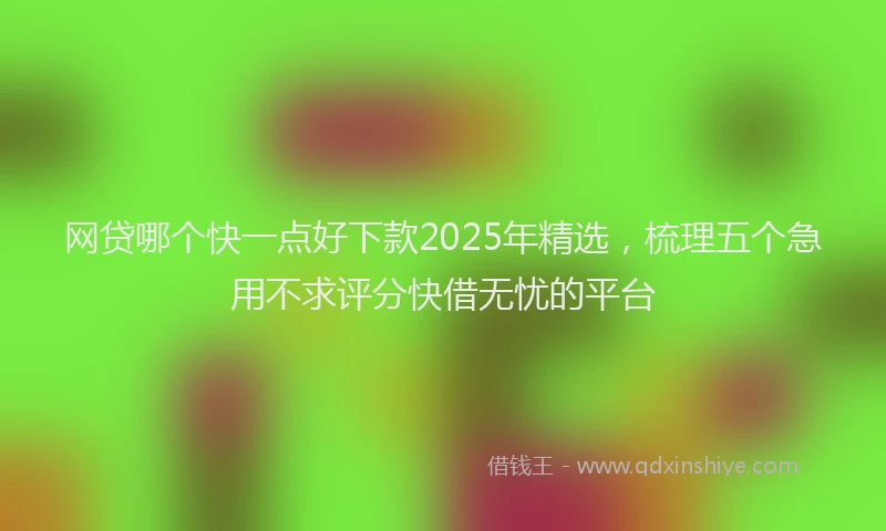 网贷哪个快一点好下款2025年精选，梳理五个急用不求评分快借无忧的平台