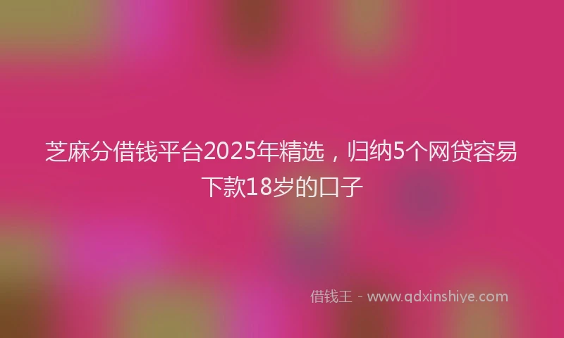 芝麻分借钱平台2025年精选，归纳5个网贷容易下款18岁的口子