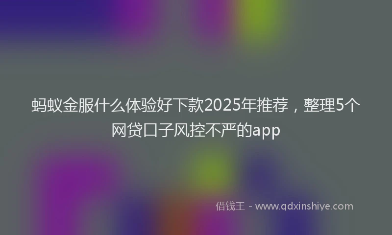蚂蚁金服什么体验好下款2025年推荐，整理5个网贷口子风控不严的app