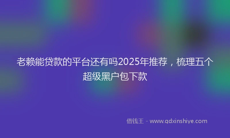 老赖能贷款的平台还有吗2025年推荐，梳理五个超级黑户包下款