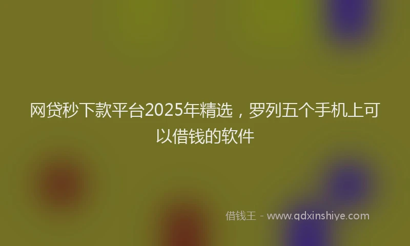 网贷秒下款平台2025年精选，罗列五个手机上可以借钱的软件