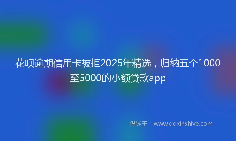 花呗逾期信用卡被拒2025年精选，归纳五个1000至5000的小额贷款app