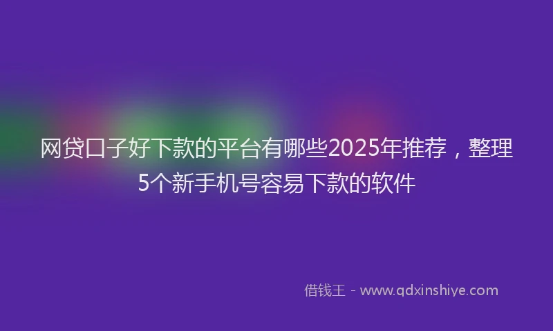 网贷口子好下款的平台有哪些2025年推荐，整理5个新手机号容易下款的软件