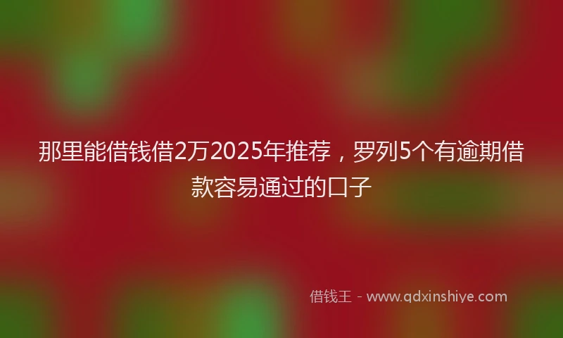 那里能借钱借2万2025年推荐，罗列5个有逾期借款容易通过的口子