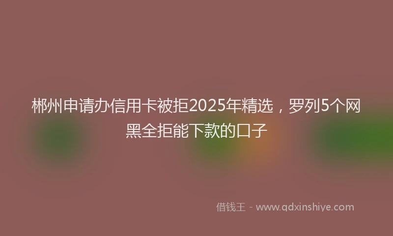 郴州申请办信用卡被拒2025年精选，罗列5个网黑全拒能下款的口子