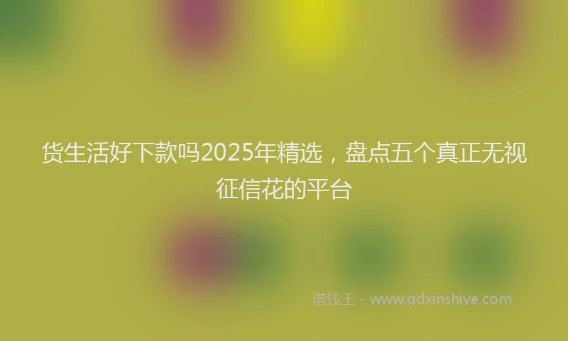 货生活好下款吗2025年精选，盘点五个真正无视征信花的平台