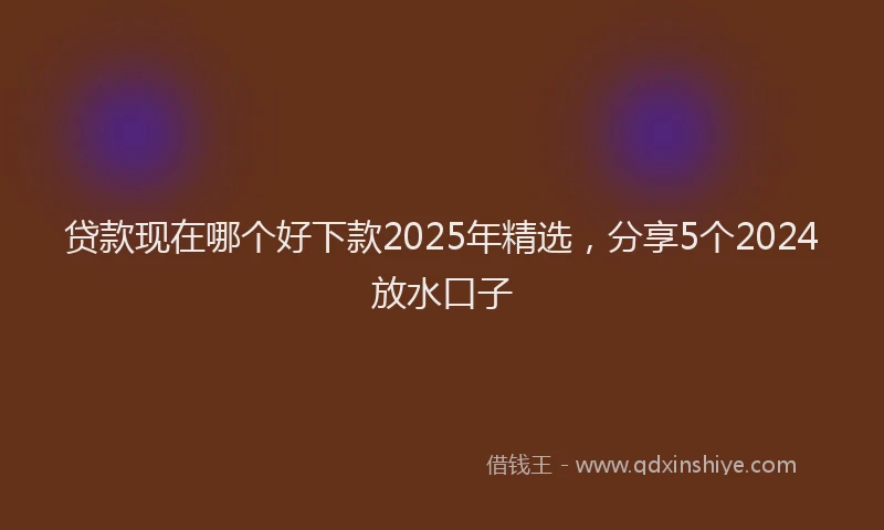 贷款现在哪个好下款2025年精选，分享5个2024放水口子