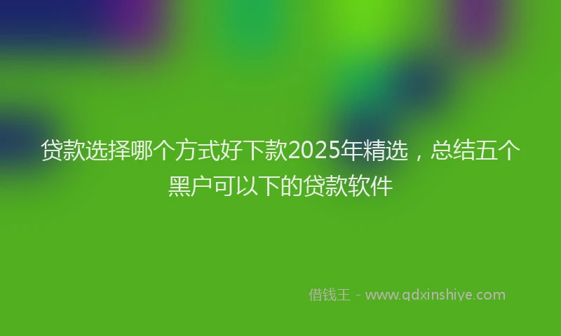 贷款选择哪个方式好下款2025年精选，总结五个黑户可以下的贷款软件
