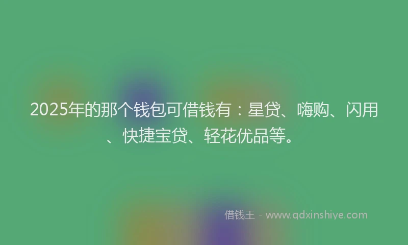 2025年的那个钱包可借钱有：星贷、嗨购、闪用、快捷宝贷、轻花优品等。
