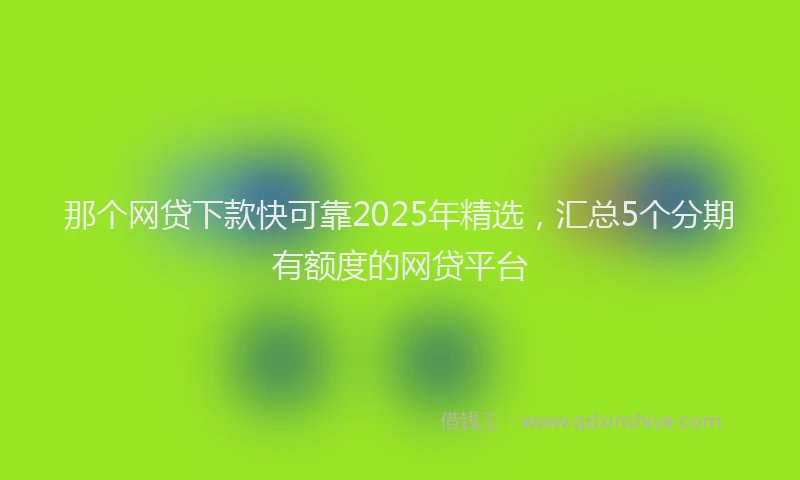 那个网贷下款快可靠2025年精选，汇总5个分期有额度的网贷平台