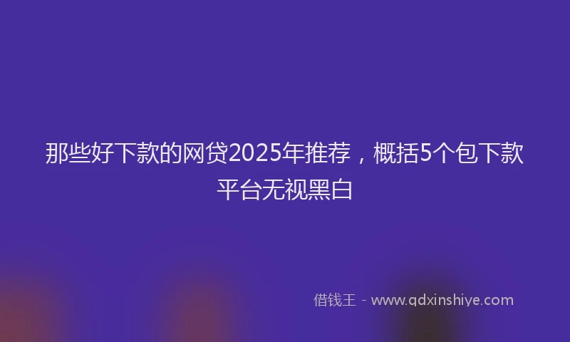 那些好下款的网贷2025年推荐，概括5个包下款平台无视黑白