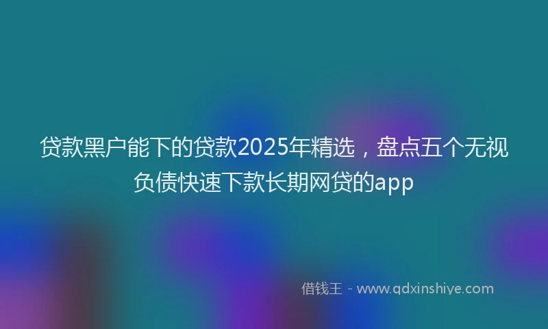 贷款黑户能下的贷款2025年精选，盘点五个无视负债快速下款长期网贷的app