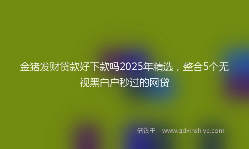 金猪发财贷款好下款吗2025年精选，整合5个无视黑白户秒过的网贷