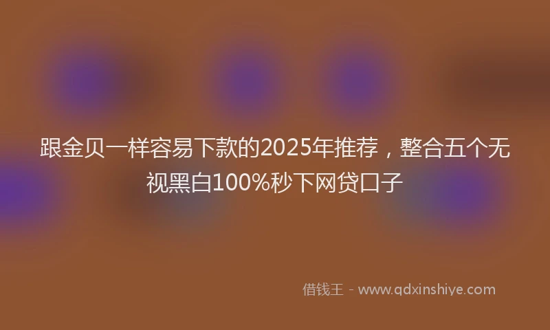 跟金贝一样容易下款的2025年推荐，整合五个无视黑白100%秒下网贷口子