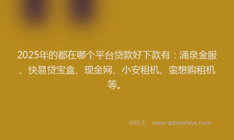 2025年的都在哪个平台贷款好下款有：涌泉金服、快易贷宝盒、现金网、小安租机、蛮想购租机等。