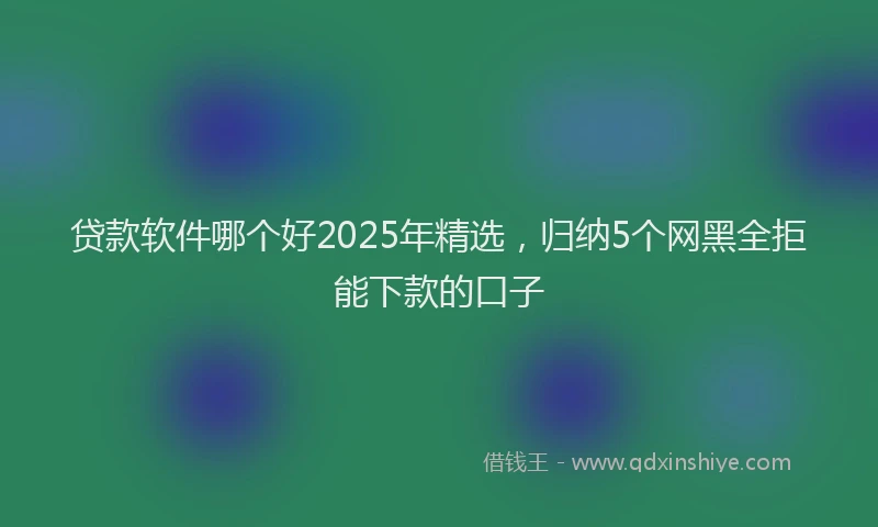 贷款软件哪个好2025年精选，归纳5个网黑全拒能下款的口子