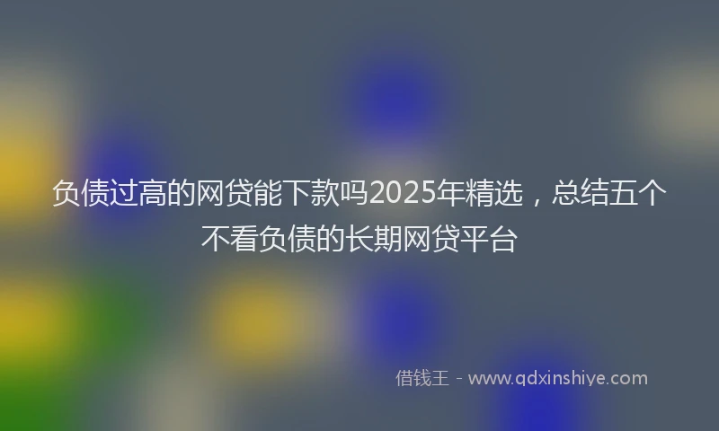 负债过高的网贷能下款吗2025年精选，总结五个不看负债的长期网贷平台