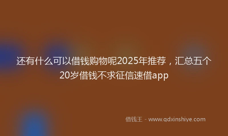 还有什么可以借钱购物呢2025年推荐，汇总五个20岁借钱不求征信速借app