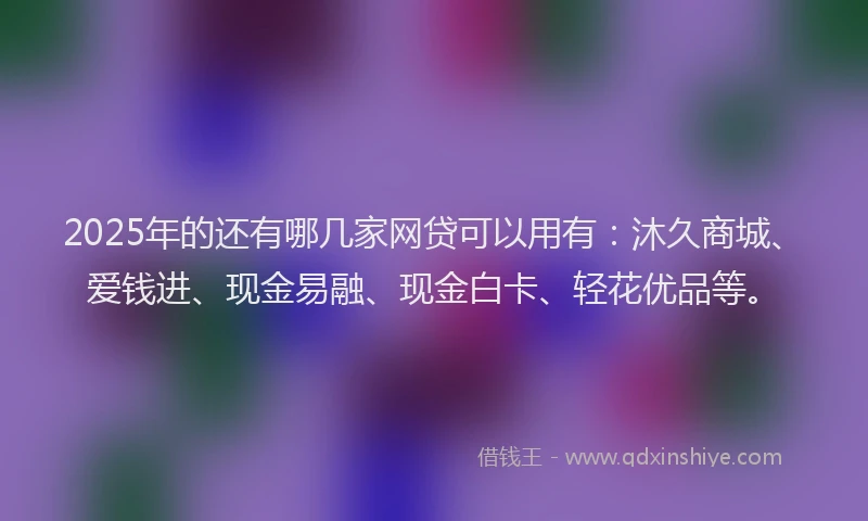 2025年的还有哪几家网贷可以用有：沐久商城、爱钱进、现金易融、现金白卡、轻花优品等。