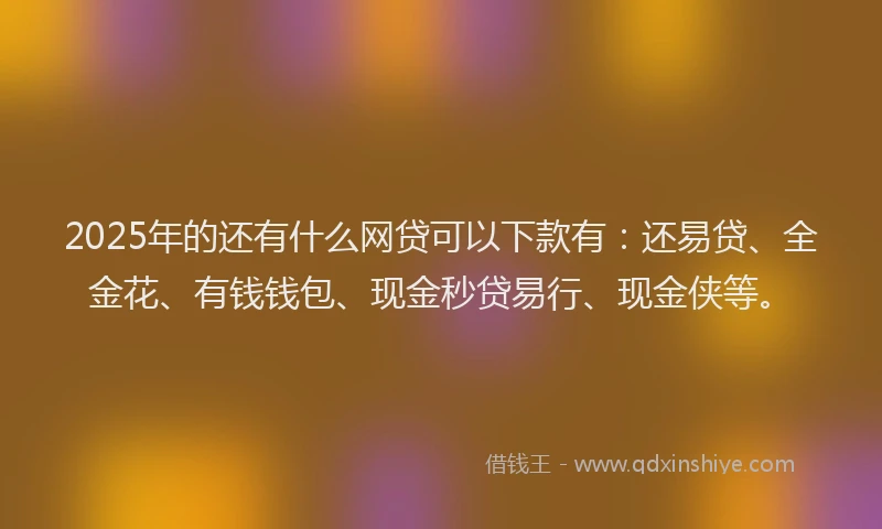 2025年的还有什么网贷可以下款有：还易贷、全金花、有钱钱包、现金秒贷易行、现金侠等。
