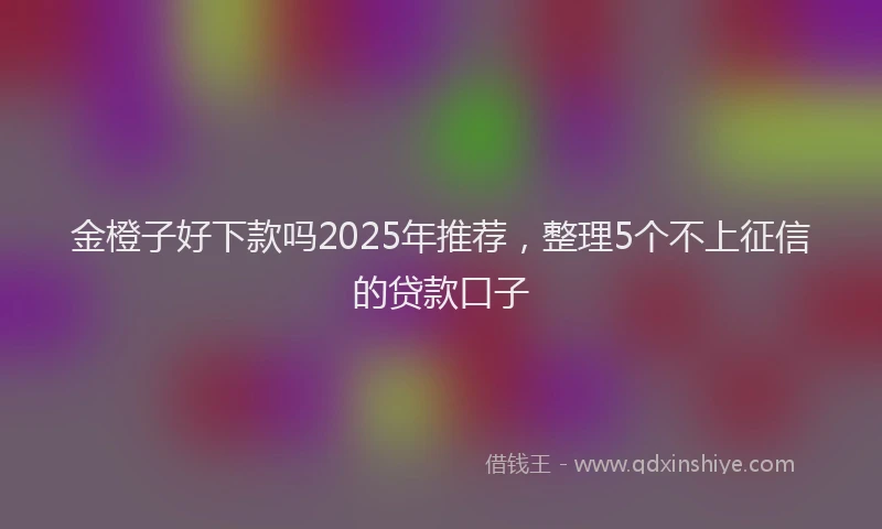 金橙子好下款吗2025年推荐，整理5个不上征信的贷款口子