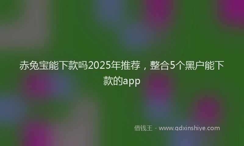 赤兔宝能下款吗2025年推荐，整合5个黑户能下款的app