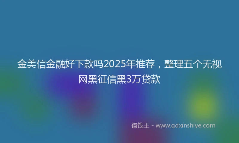 金美信金融好下款吗2025年推荐，整理五个无视网黑征信黑3万贷款