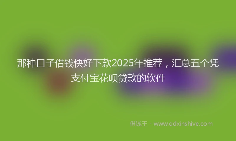 那种口子借钱快好下款2025年推荐，汇总五个凭支付宝花呗贷款的软件