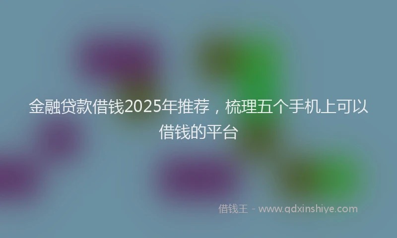 金融贷款借钱2025年推荐，梳理五个手机上可以借钱的平台