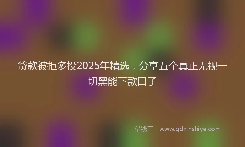 贷款被拒多投2025年精选，分享五个真正无视一切黑能下款口子