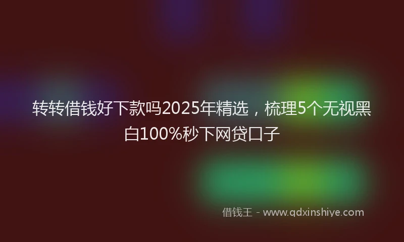 转转借钱好下款吗2025年精选，梳理5个无视黑白100%秒下网贷口子