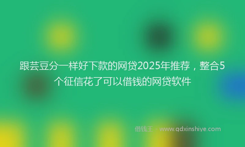 跟芸豆分一样好下款的网贷2025年推荐，整合5个征信花了可以借钱的网贷软件