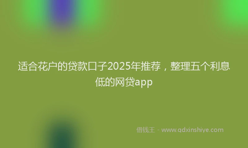 适合花户的贷款口子2025年推荐，整理五个利息低的网贷app