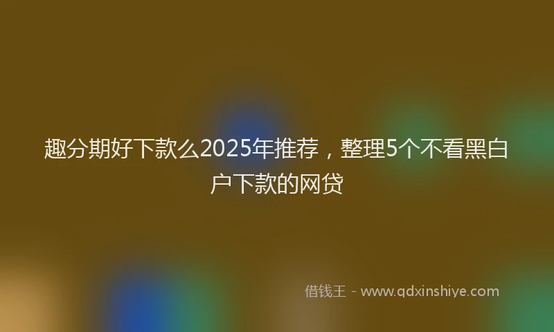 趣分期好下款么2025年推荐，整理5个不看黑白户下款的网贷