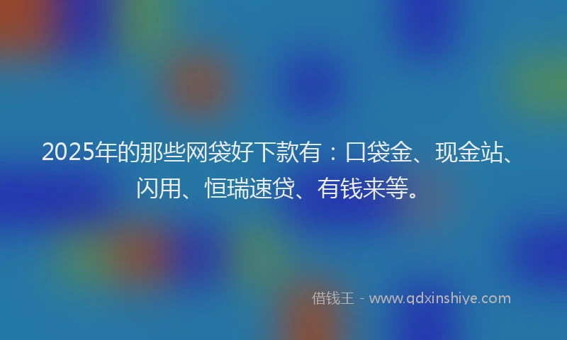 2025年的那些网袋好下款有：口袋金、现金站、闪用、恒瑞速贷、有钱来等。