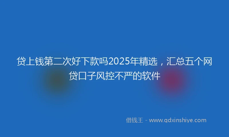 贷上钱第二次好下款吗2025年精选，汇总五个网贷口子风控不严的软件