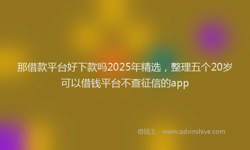 那借款平台好下款吗2025年精选，整理五个20岁可以借钱平台不查征信的app