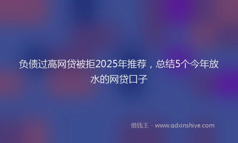 负债过高网贷被拒2025年推荐，总结5个今年放水的网贷口子