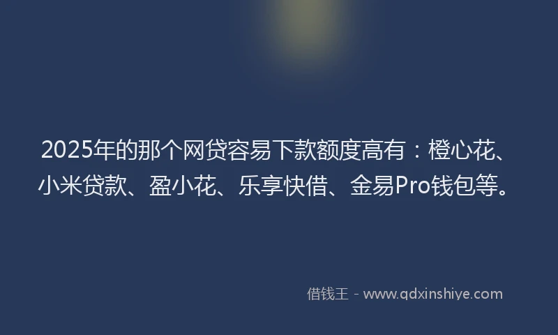 2025年的那个网贷容易下款额度高有：橙心花、小米贷款、盈小花、乐享快借、金易Pro钱包等。