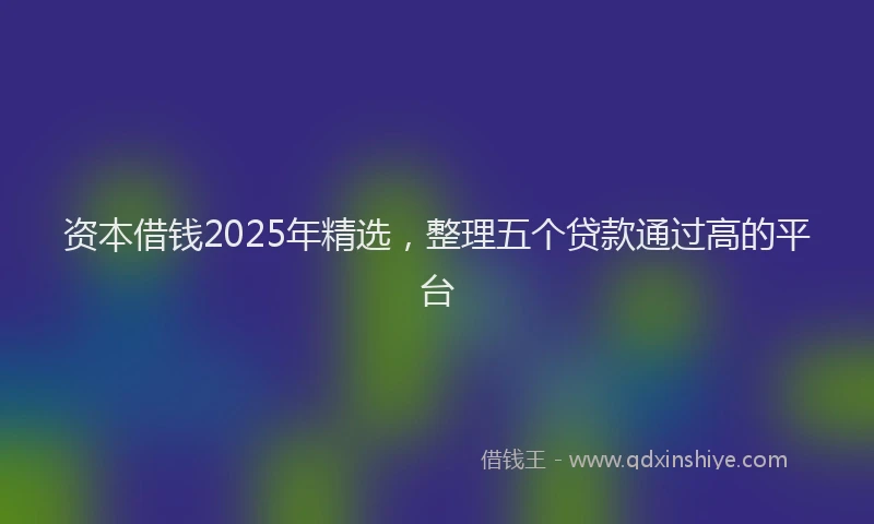 资本借钱2025年精选，整理五个贷款通过高的平台