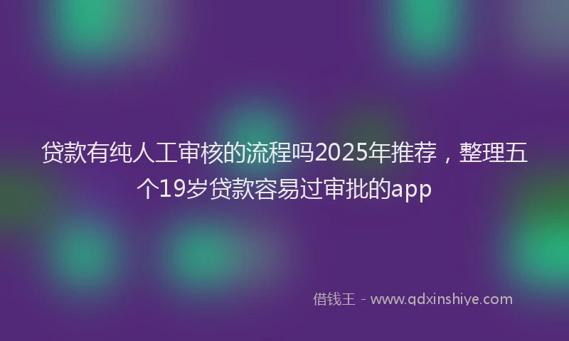 贷款有纯人工审核的流程吗2025年推荐，整理五个19岁贷款容易过审批的app