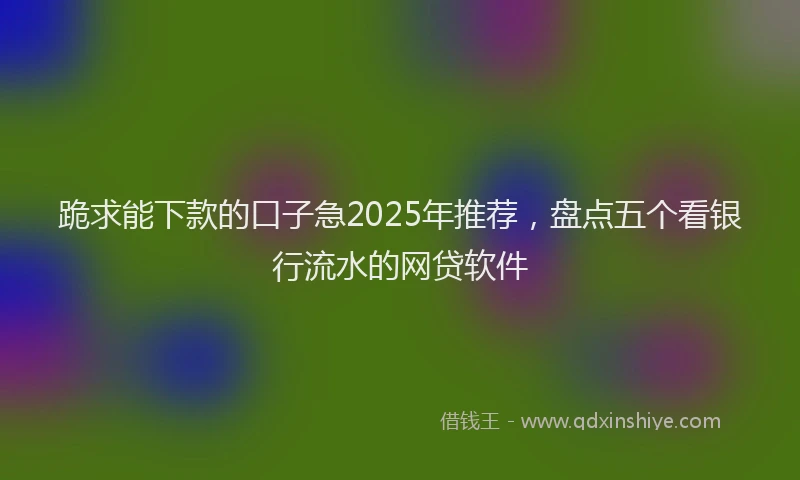跪求能下款的口子急2025年推荐，盘点五个看银行流水的网贷软件